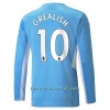 Camiseta de fútbol Manga Larga Manchester City Jack Grealish 10 Primera Equipación 2021/22 - Hombre